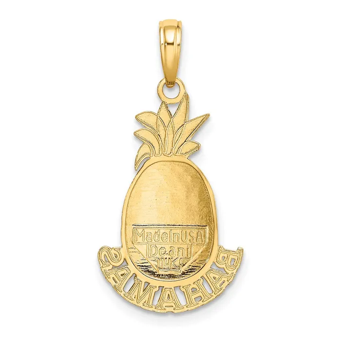 TreasureFineJewelers Charm Necklaces 14K BAHAMAS Pineapple Charm
