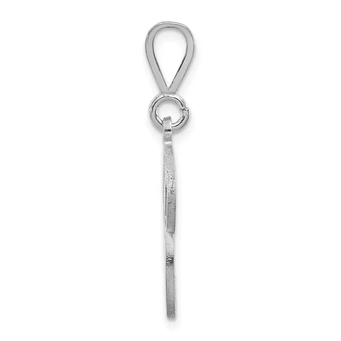 TreasureFineJewelers Necklaces 14k White Gold White Gold Solid Polished Script Filigree Letter P Initial Pendant