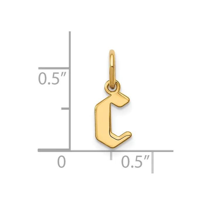 TreasureFineJewelers Necklaces 14k Yellow Gold Lower case Letter C Initial Pendant