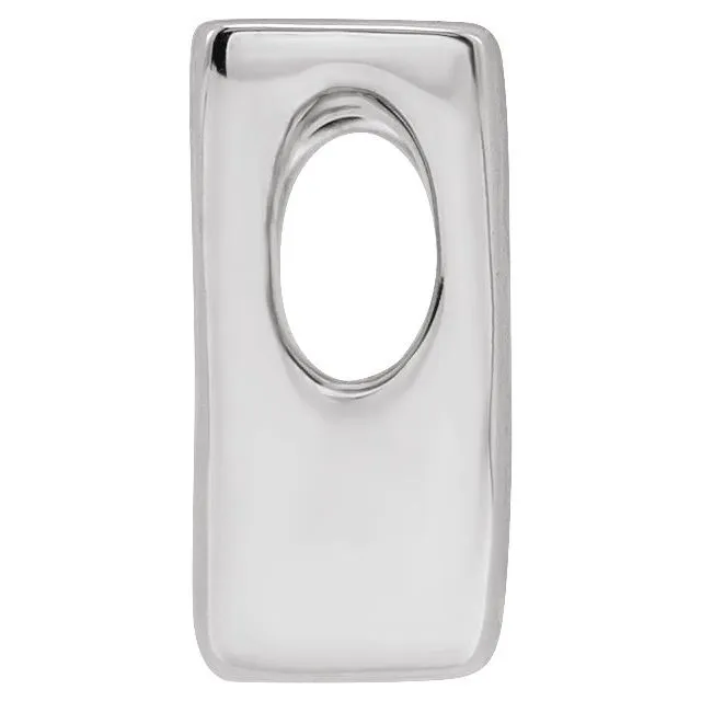 TreasureFineJewelers Sterling Silver Block Initial V Slide Pendant Necklaces