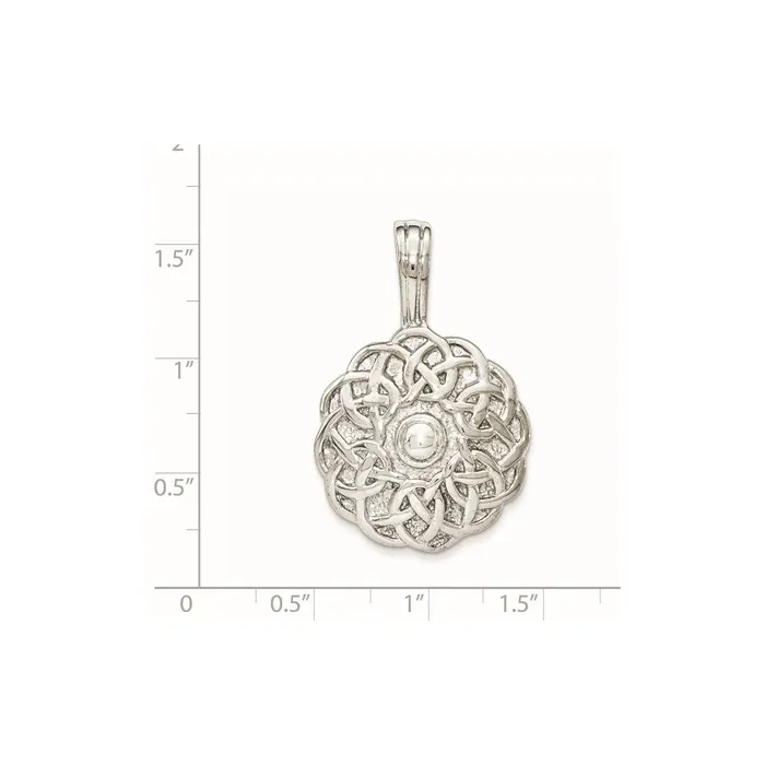 TreasureFineJewelers Sterling Silver Polished and Textured Chain Slide Pendant Necklaces