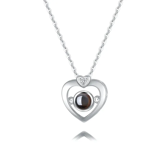 Trendolla Jewelry Necklaces Romantic Heart Projective Photo for Girlfriend Necklace With Picture Inside