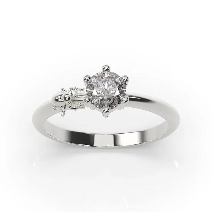 Beetle Engagement Ring White Gold Beetle MyUniqueRing Rings