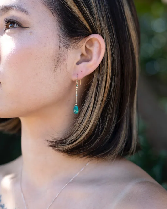 ERIJEWELRY Earrings Green onyx mix drop earrings