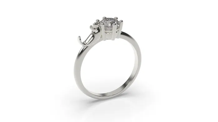 Manatee Engagement Ring Manatee Ring White Gold MyUniqueRing Rings