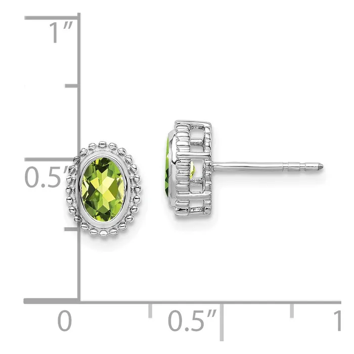 14k White Gold Oval Peridot Post EarringsWBCEM7202PEW WB Choice Jewelry Earrings 14k White Gold Oval Peridot Post EarringsWBCEM7202PEW WB Choice Jewelry Earrings