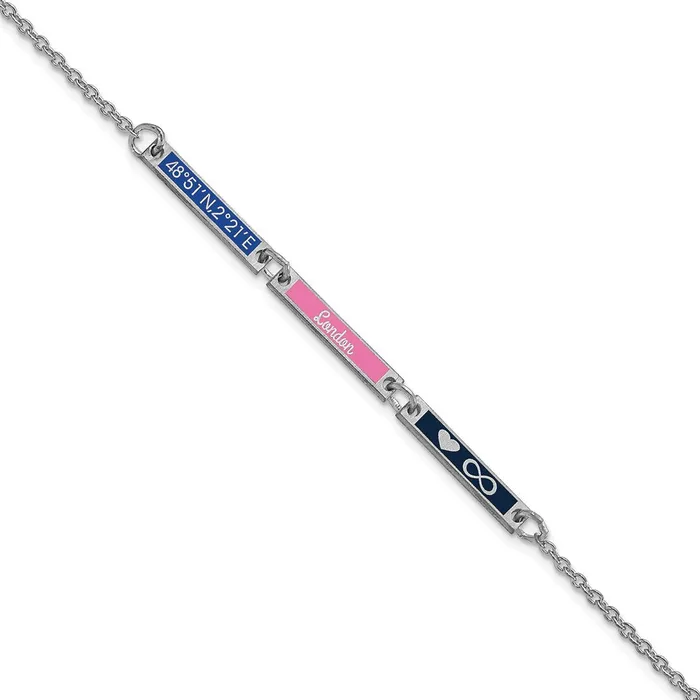 Bracelets 10KW Brushed Epoxied 3 Station BraceletWBC10XNA11833W WB Choice Jewelry