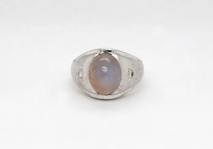 Estate 14KW 410 Ct Star Sapphire and 10 Cttw Diamond Gents Ring H in FULLERS PURCHASE FROM PUBLIC Rings
