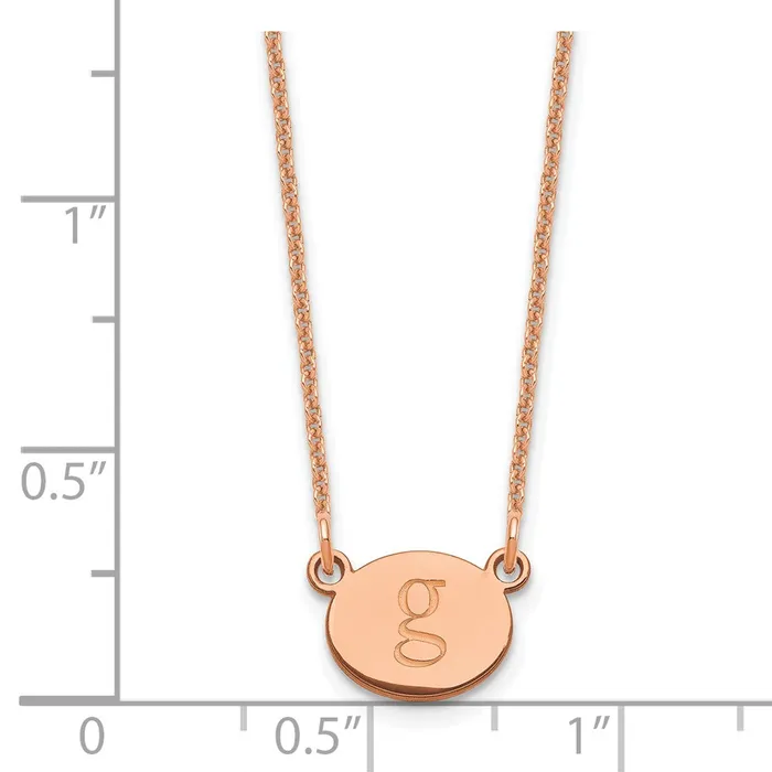 Necklaces 14K Rose Gold Initial Oval NecklaceWBCXNA1348R WB Choice Jewelry
