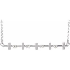 Necklaces WB Choice Jewelry Platinum 05 CTW Diamond Sideways Cross Bar 18 Necklace R45400608PSTWBC
