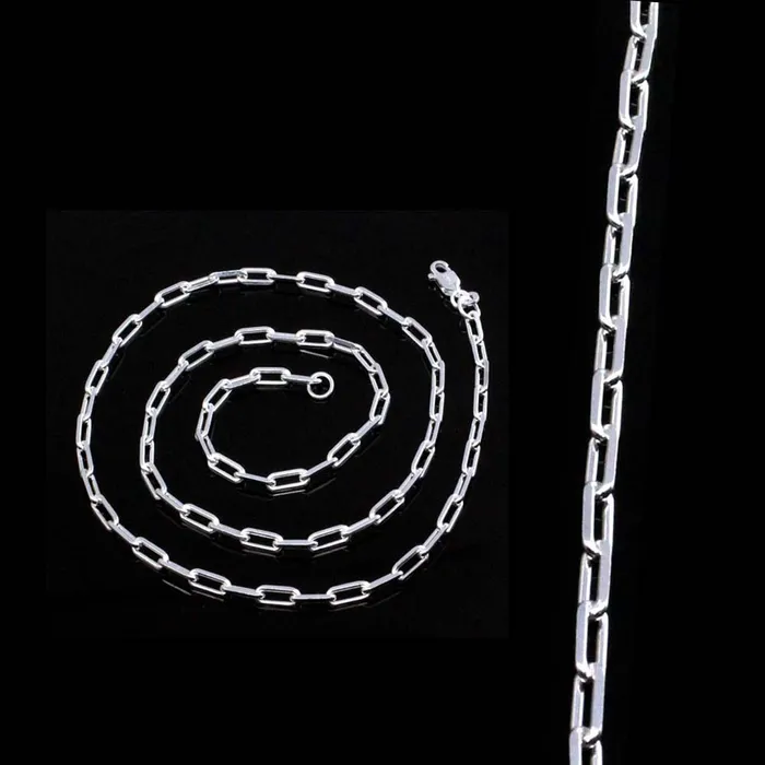 Real Solid Silver Indian Box Style Chain 20 Neck Chain Karizma Jewels Necklaces