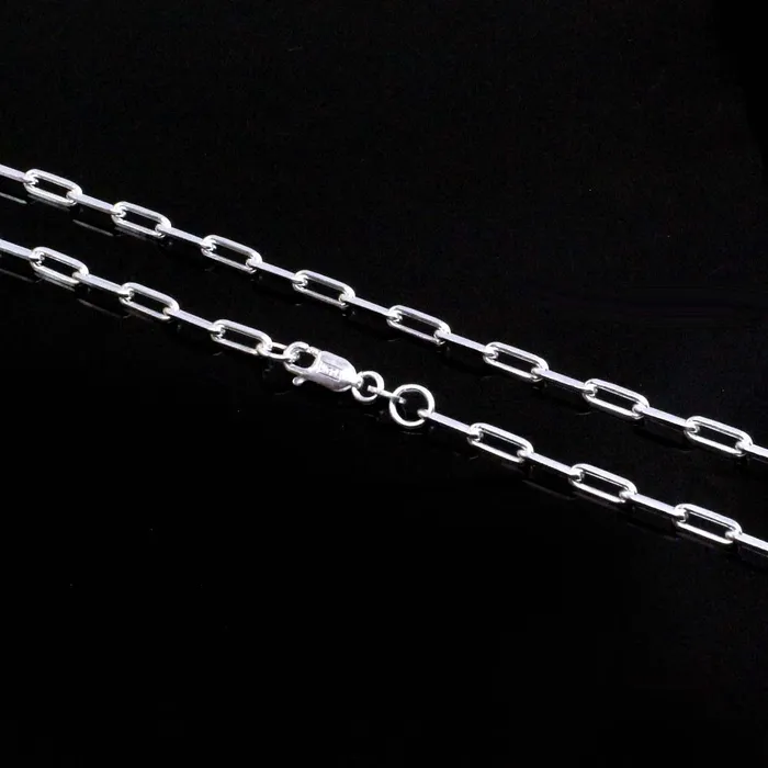 Real Solid Silver Indian Box Style Chain 20 Neck Chain Karizma Jewels Necklaces