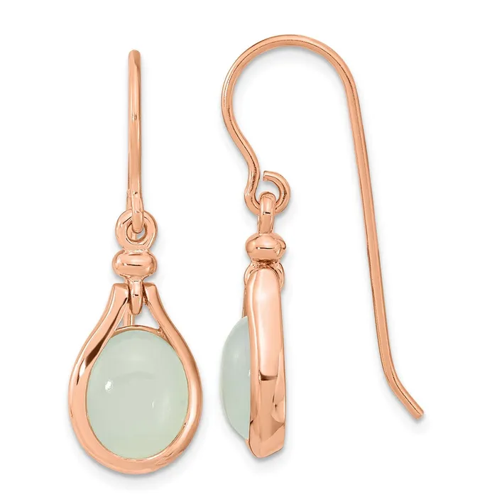Sterling Silver Rose Goldplated Green Chalcedony Dangle EarringsWBCQE15775 WB Choice Jewelry Earrings