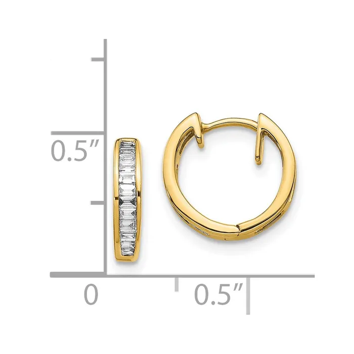 WB Choice Jewelry Earrings 14k Baguette Diamond Hinged Hoop EarringsWBCEM5356025YA WB Choice Jewelry Earrings 14k Baguette Diamond Hinged Hoop EarringsWBCEM5356025YA