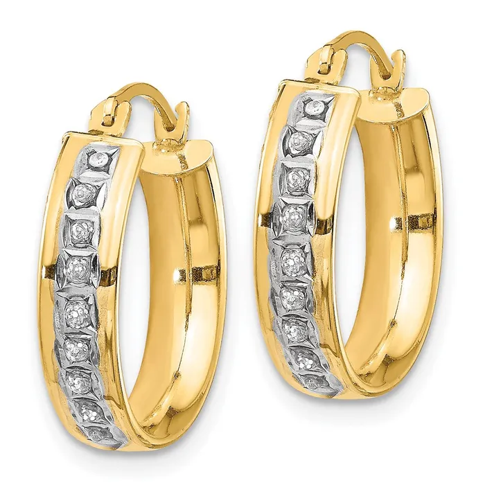 WB Choice Jewelry Earrings 14k Diamond Fascination Round Hinged Post Hoop EarringsWBCDF143