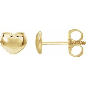 WB Choice Jewelry Earrings 14K Yellow 59x54 mm Youth Puffed Heart Earrings192034601PSTWBC