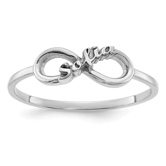 WB Choice Jewelry Rings 10K White Gold Personalized Infinity Name RingWBC10XNR90W