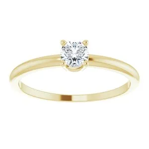 WB Choice Jewelry Rings 14K Yellow 3 mm Round Imitation Diamond Birthstone Ring Size 319399131PSTWBC