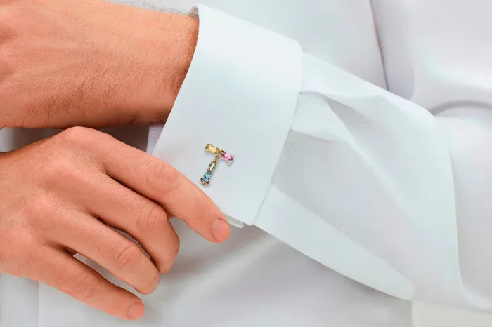 Albert Hern Necklaces Cufflinks Letter T Initial 18kt Gold