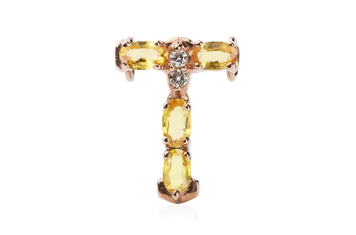 Albert Hern Necklaces Cufflinks Letter T Initial 18kt Gold