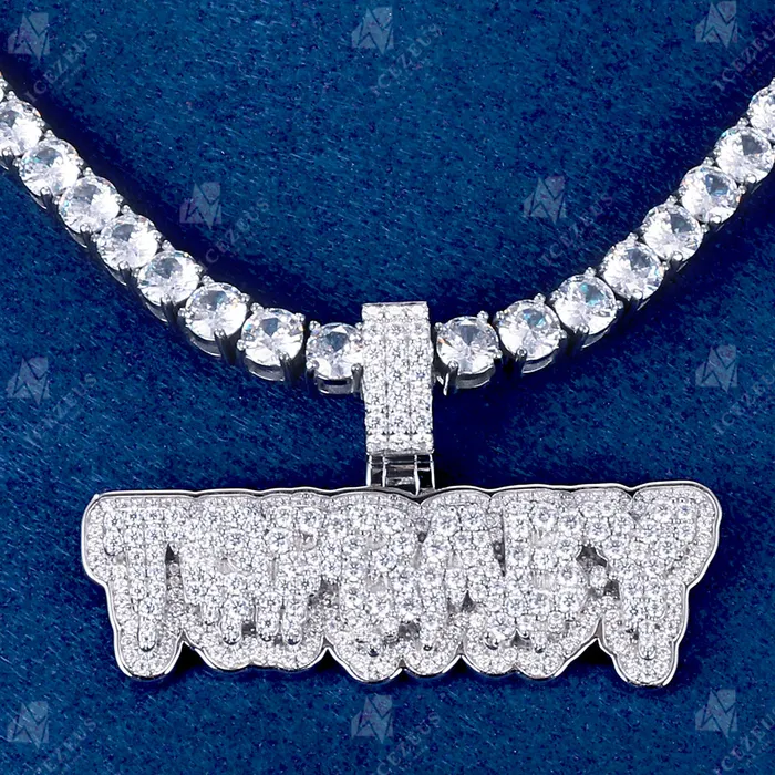 Custom Iced Out TOPBABY Name Pendant IceZeusShop Necklaces