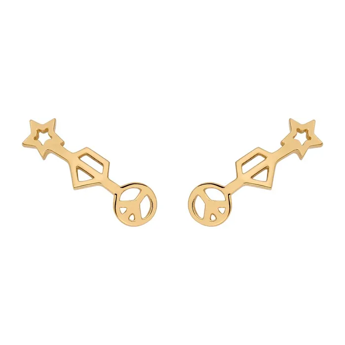Earrings Jack Vartanian PISCINE SYMBOLS COMET EARRING IN 18K YELLOW GOLD
