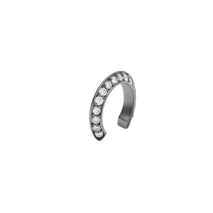 Jack Vartanian Earrings STYLE MID EAR CUFF IN BLACK RHODIUM PLATED 18K WHITE GOLD WITH DIAMOND