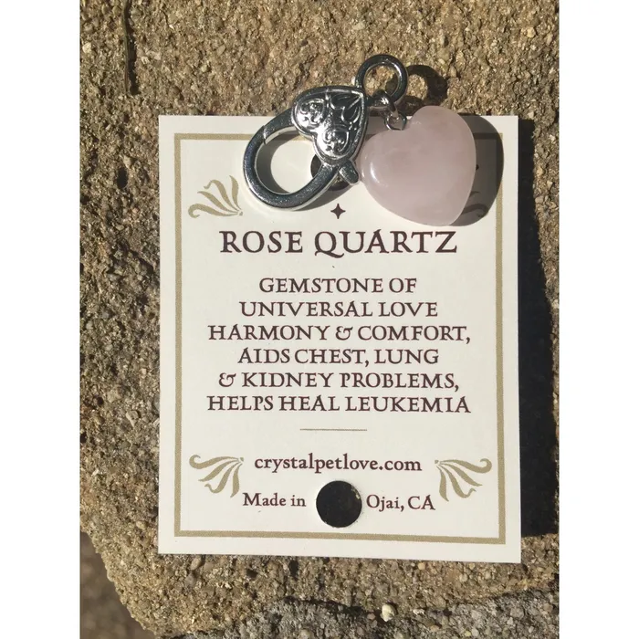 Necklaces FaireCrystal Pet Love Crystal Rose Quartz Healing Pet Pendant Harmony
