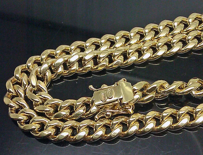 10k Yellow Gold 8mm Cuban Link Chain 30 Necklace Box Clasp 10kt Real Gold Gold and Diamond Necklaces