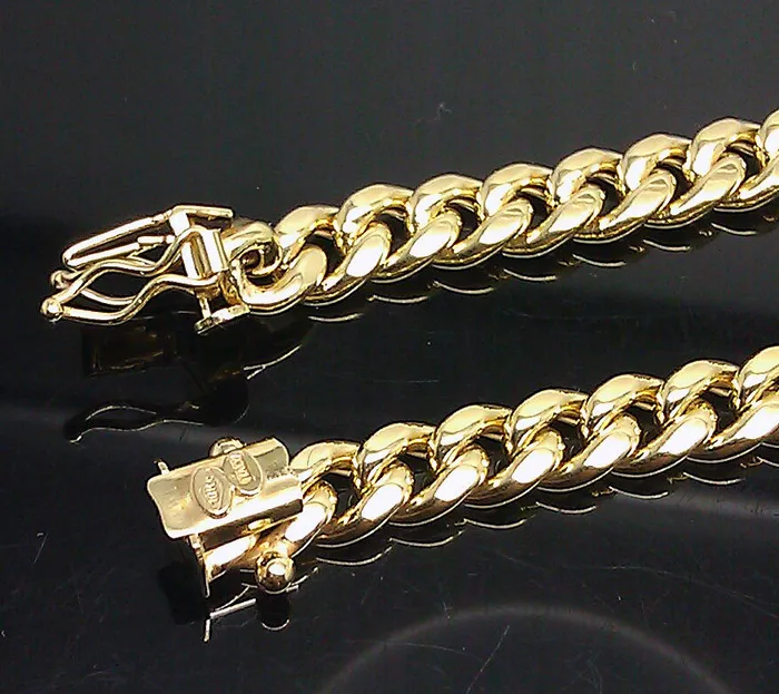 10k Yellow Gold 8mm Cuban Link Chain 30 Necklace Box Clasp 10kt Real Gold Gold and Diamond Necklaces