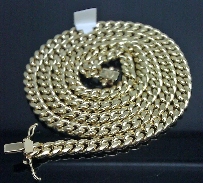 10k Yellow Gold 8mm Cuban Link Chain 30 Necklace Box Clasp 10kt Real Gold Gold and Diamond Necklaces