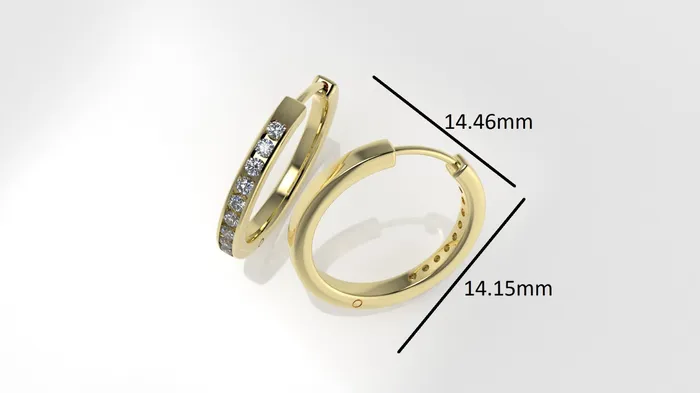 14k Earrings with 18 DIAMONDS STT Cut Chanel Jcm 21 jewelry Earrings