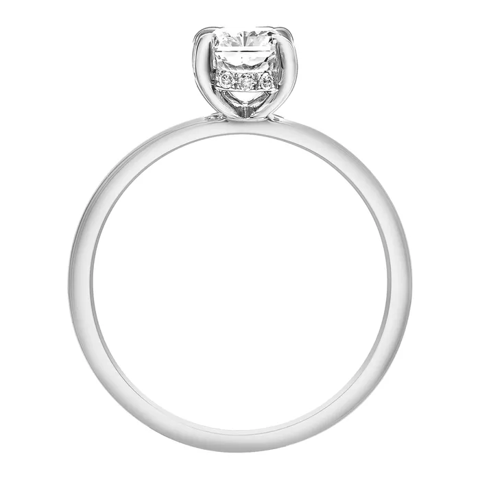 14kt White Gold 158cttw Radiant Cut Canadian Diamond Hidden Halo Engagement Ring Maple Leaf Diamonds Rings