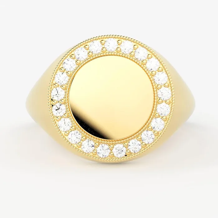 Jalvi Co Rings Personalised Ring Signet Ring 14k Gold Diamond Signet Ring Initial Ring Solid Gold Monogram Ring Diamond Ring Engraved Ring