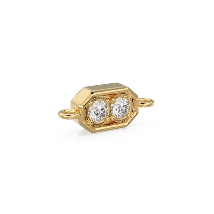 PreStyled Sets 5x12mm 18k Solid Yellow Gold Brilliant Two Stone Diamond Prongs Dual Bail Connector Spacer Finding Diamond Handmade Station Jalvi Co PreStyled Sets 5x12mm 18k Solid Yellow Gold Brilliant Two Stone Diamond Prongs Dual Bail Connector Spacer Finding Diamond Handmade Station Jalvi Co
