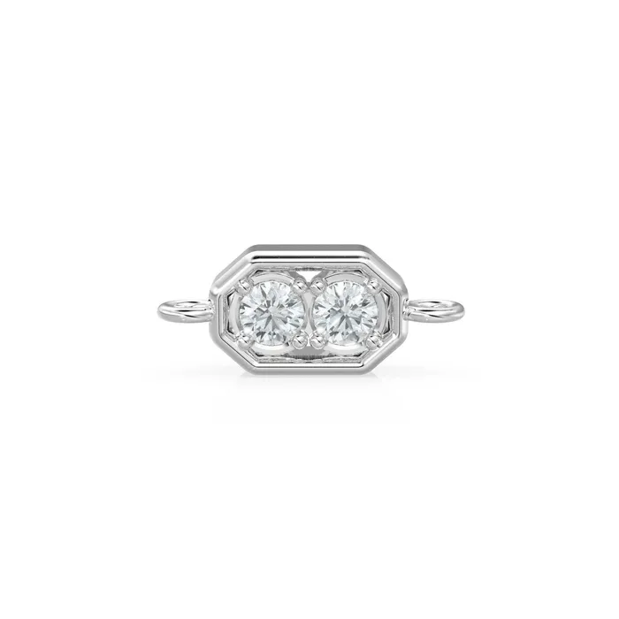 PreStyled Sets 5x12mm 18k Solid Yellow Gold Brilliant Two Stone Diamond Prongs Dual Bail Connector Spacer Finding Diamond Handmade Station Jalvi Co PreStyled Sets 5x12mm 18k Solid Yellow Gold Brilliant Two Stone Diamond Prongs Dual Bail Connector Spacer Finding Diamond Handmade Station Jalvi Co