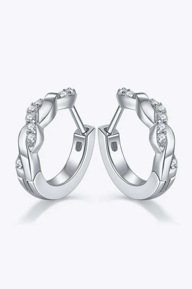 Trendsi Earrings Moissanite Twisted PlatinumPlated Earrings
